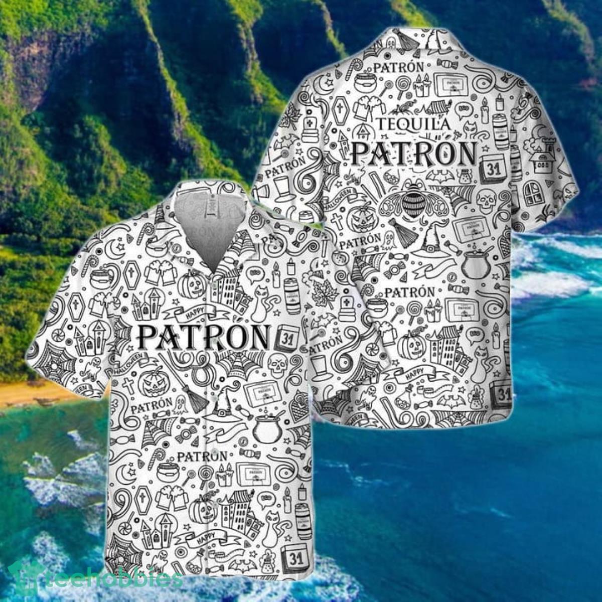 Happy Halloween Doodle Art Tequila Patron Hawaiian Shirt Gift Ideas 2023 Product Photo 1