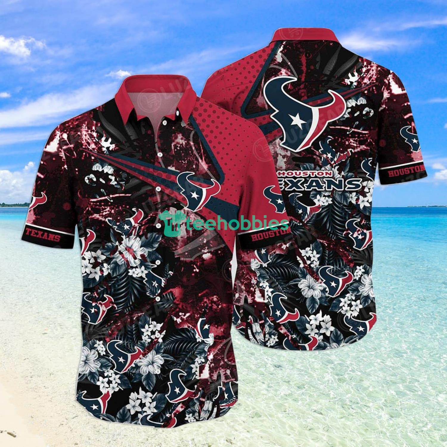 Houston Texans NFL Tropical Sports Fans Hawaiian Shirt Product Photo 1 Houston Texans NFL Tropical Sports Fans Hawaiian Shirt Product Photo 1