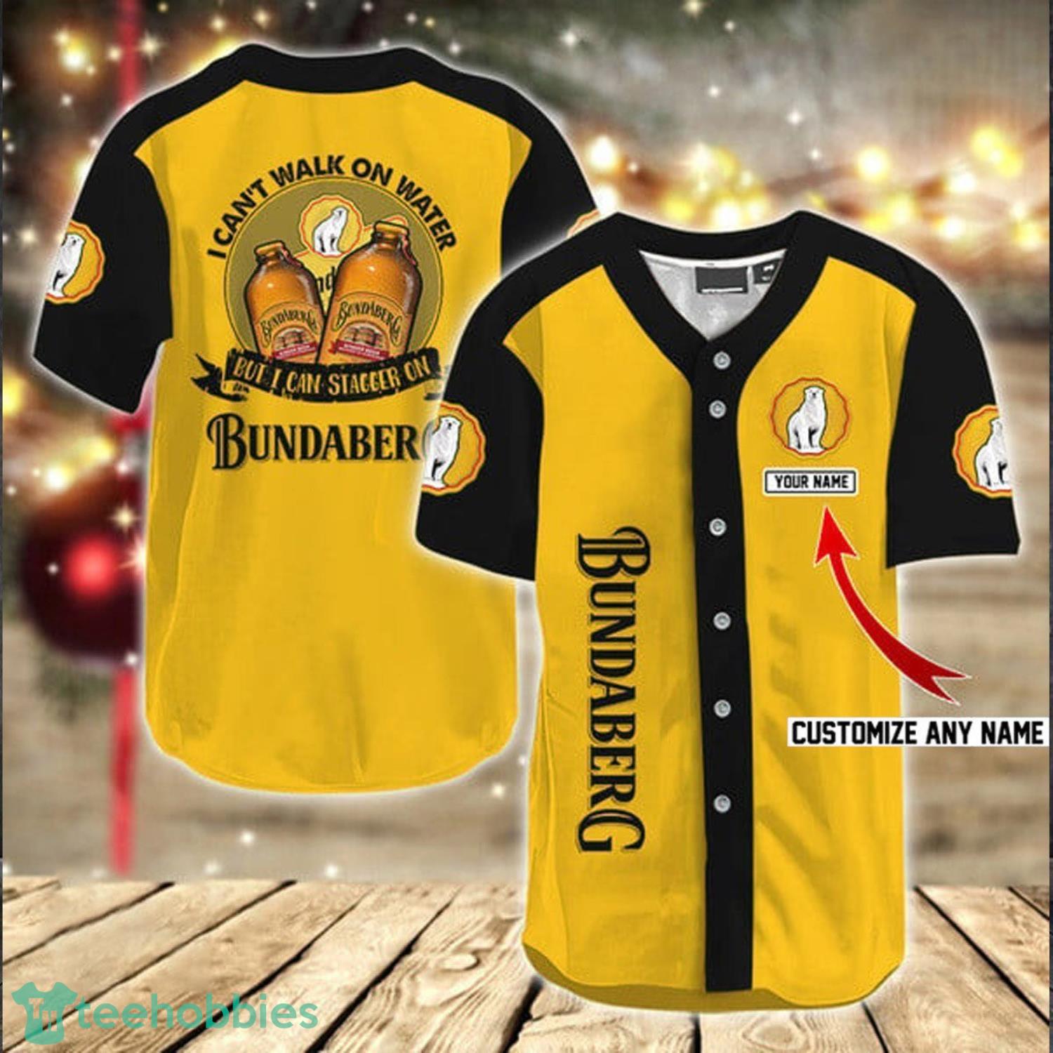 I Can't Walk On Water But I Can Stagger On Bundaberg Rum Baseball Jersey Product Photo 1