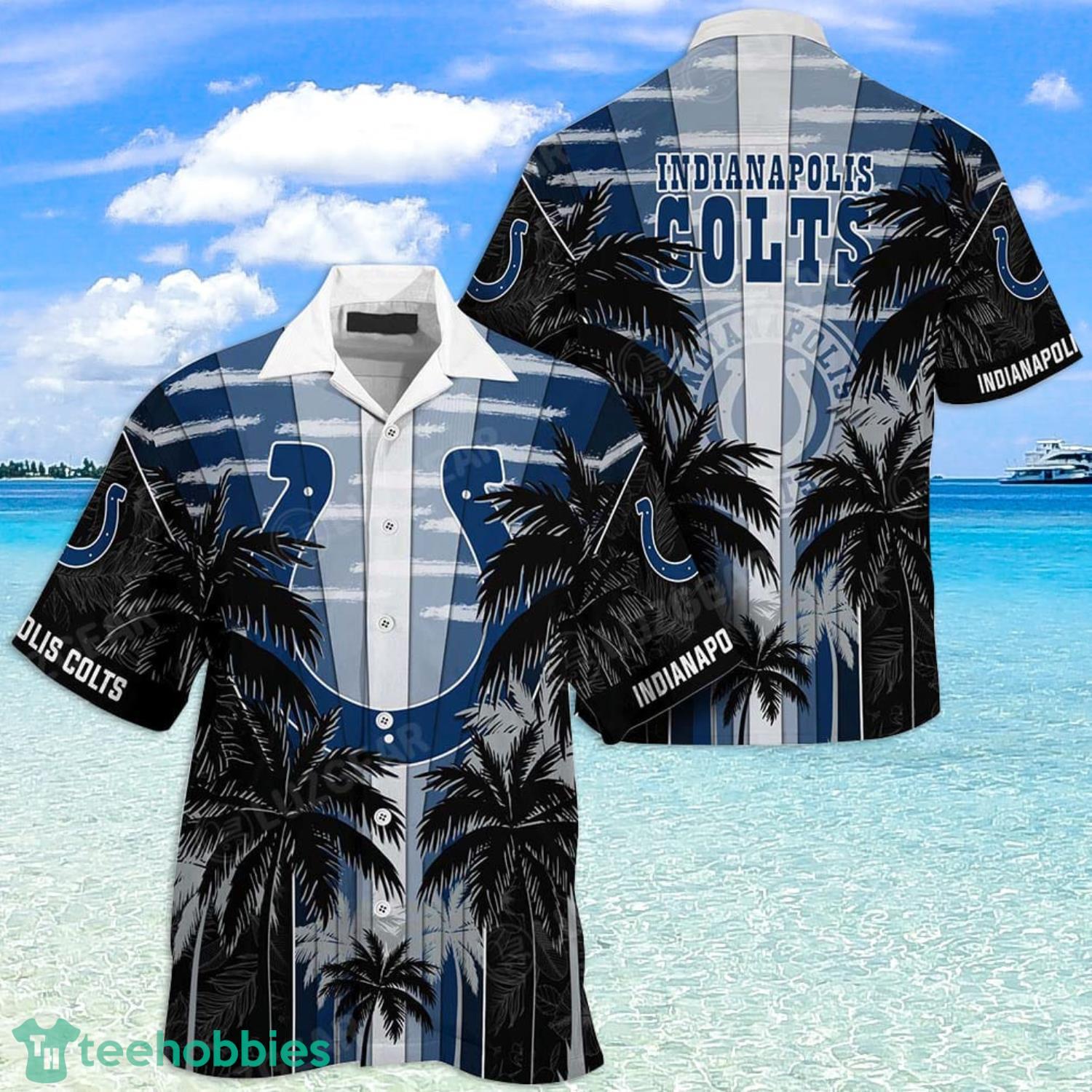 Indianapolis Colts NFL Vintage Coconut Pattern Hawaiian Shirt Product Photo 1