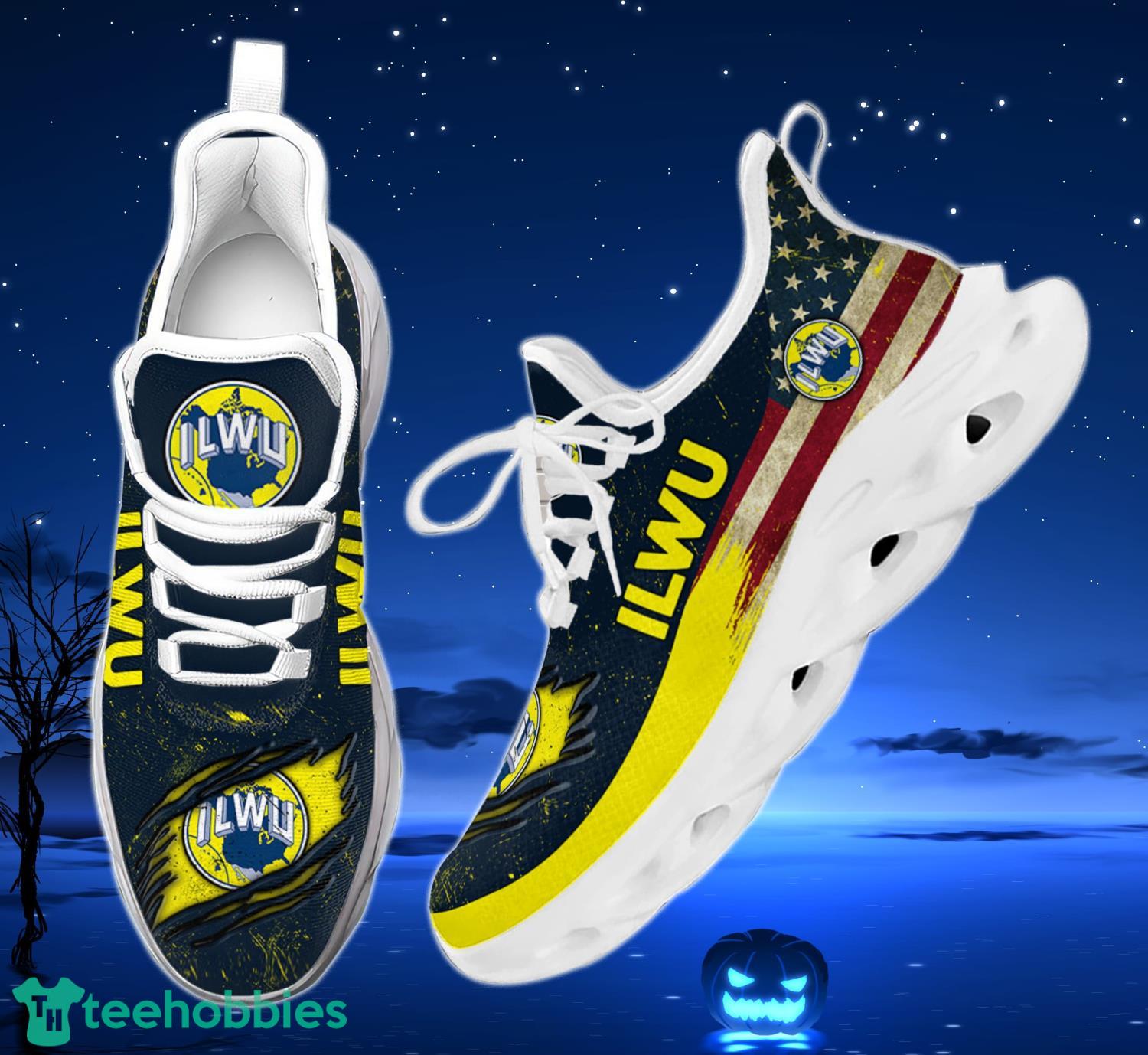 International Longshore And Warehouse Union US Flag Max Soul Shoes Running Sneakers image International Longshore And Warehouse Union US Flag Max Soul Shoes Running Sneakers Product Photo 2