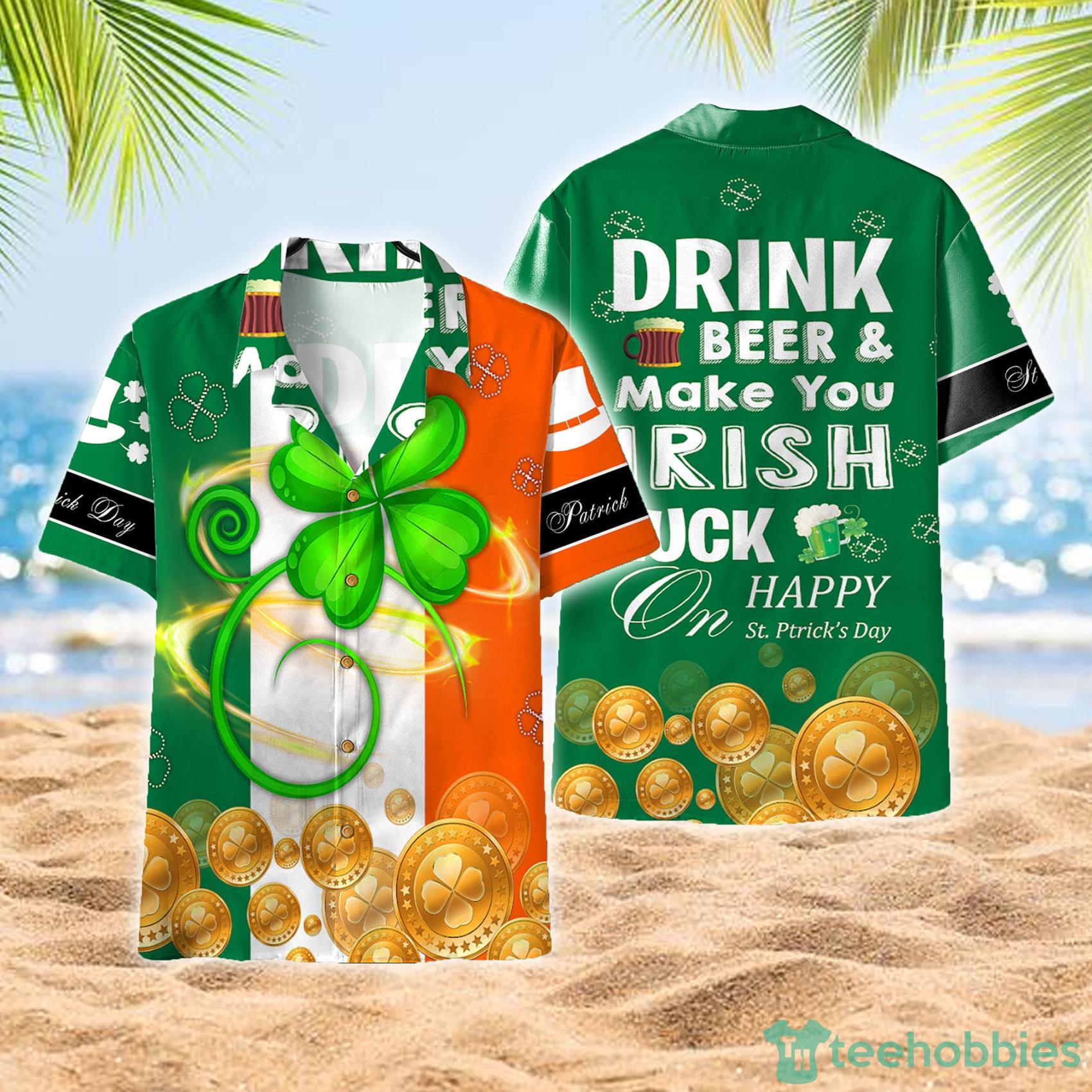 Ireland Flag St Patrick's Day Aloha Hawaiian Shirts image Ireland Flag St Patrick's Day Aloha Hawaiian Shirts Product Photo 1