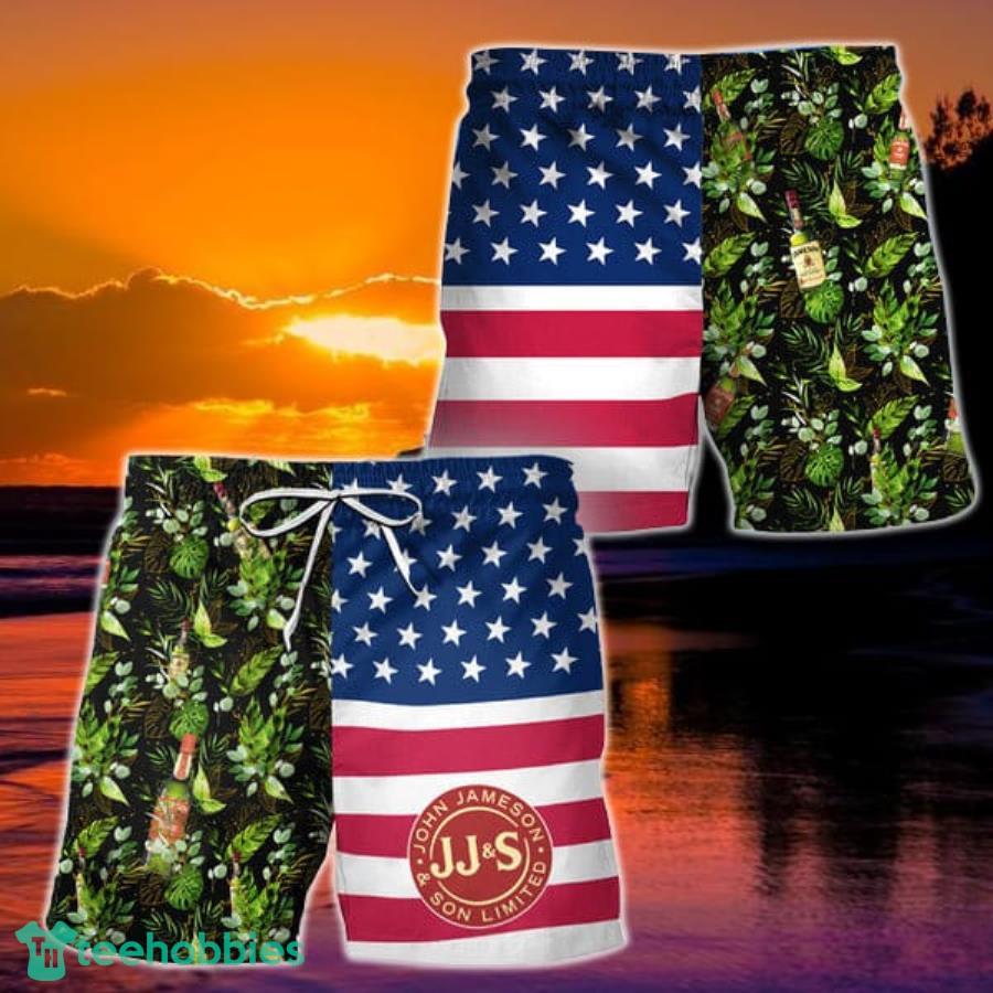 Jameson Flower American Flag Hawaiian Shorts Product Photo 1 Jameson Flower American Flag Hawaiian Shorts Product Photo 1