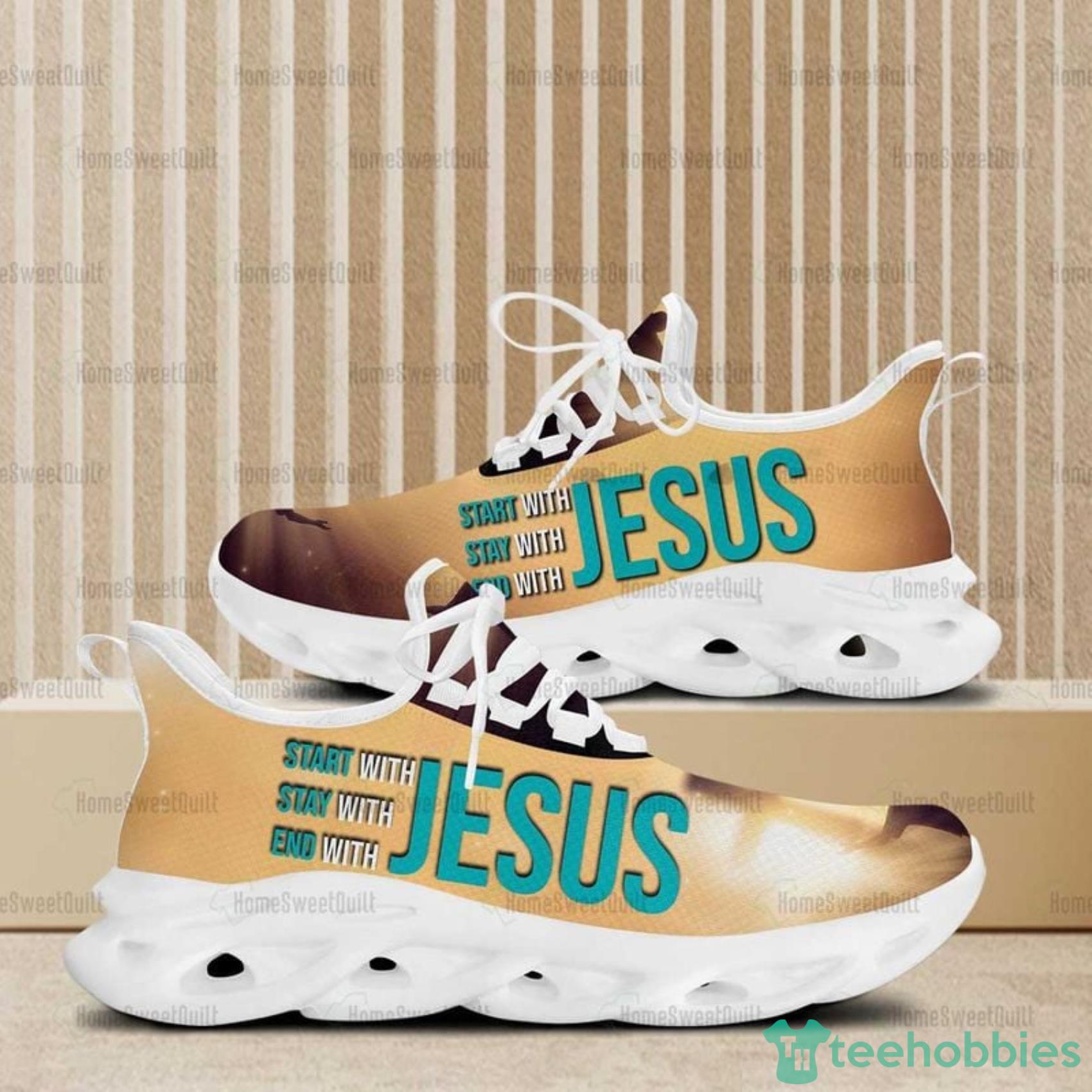 Jesus Cross Jesus Lover Start With Jesus Stay With Jesus End With Jesus Max Soul Shoes For Men And Women Product Photo 1