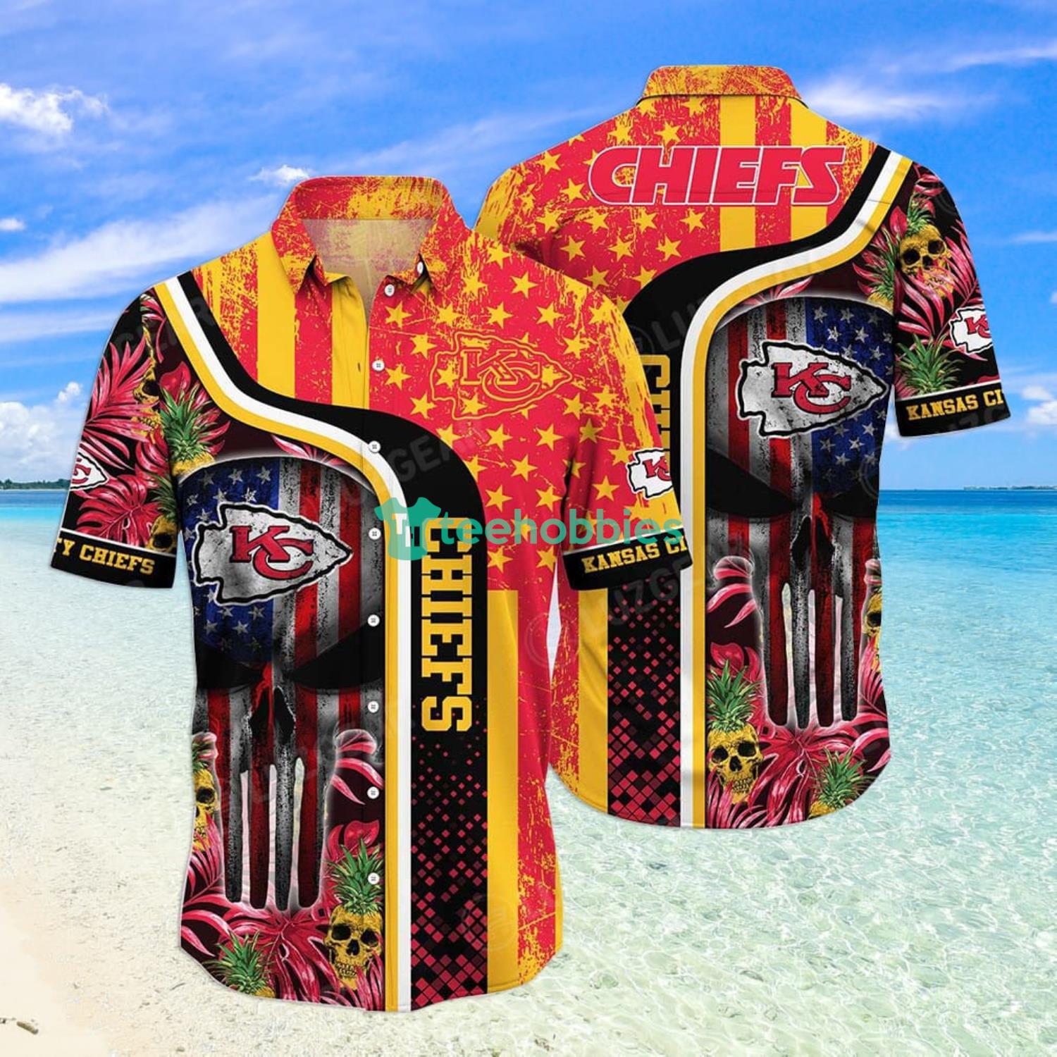 Kansas City Chiefs Hawaiian Shirts Button-Down Shirts Casual Beach