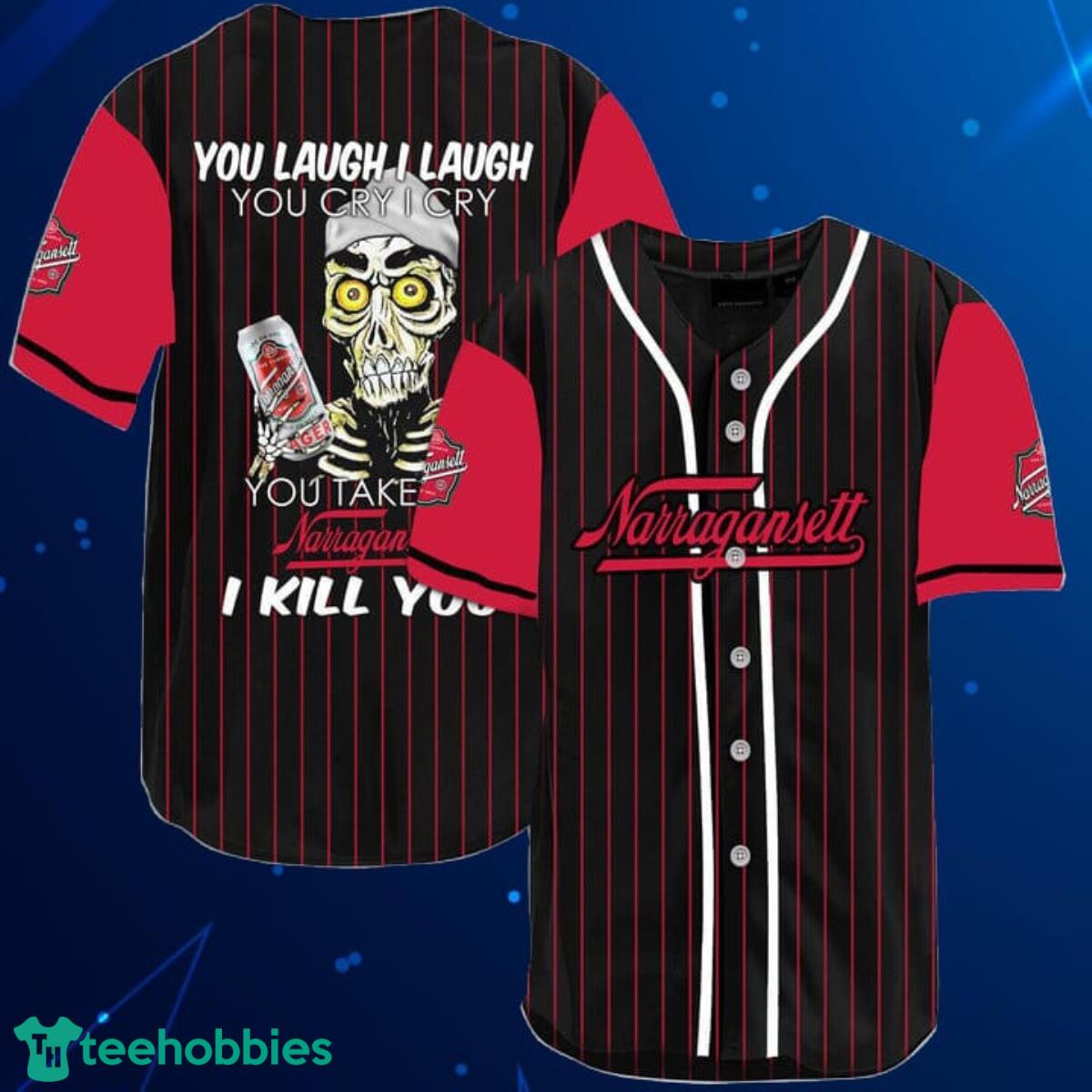 Laugh Cry Take My Narragansett Beer Baseball Jersey Shirt Product Photo 1