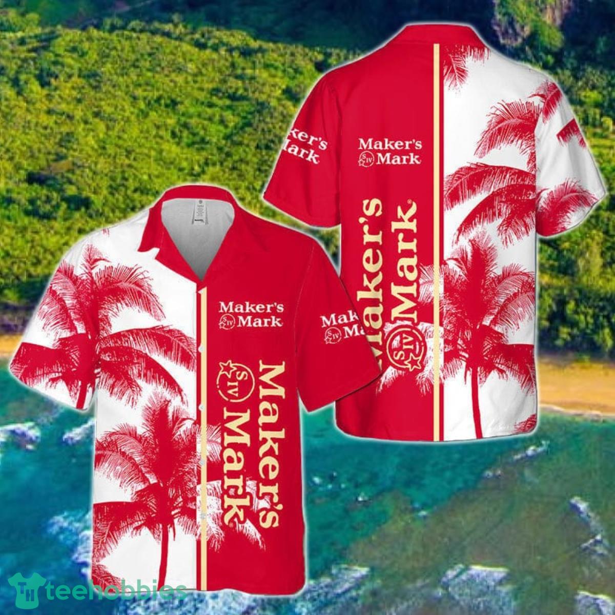 Maker's Mark Tropical Coconut Trees Hawaiian Shirt Product Photo 1