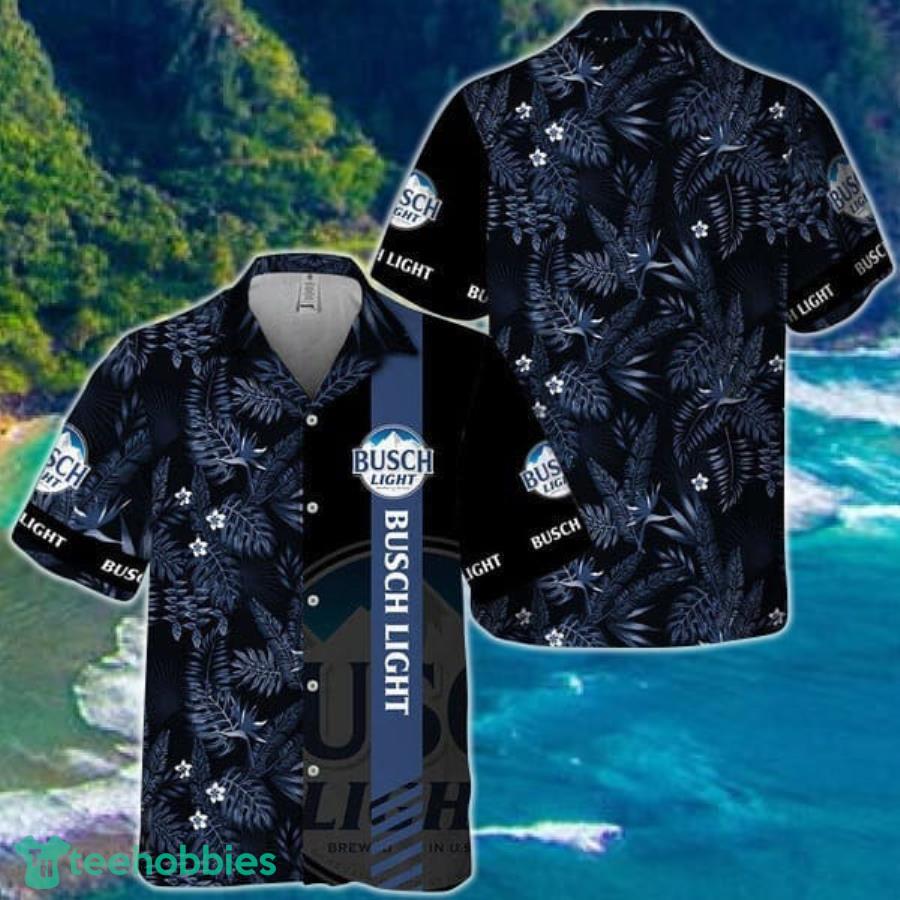 Midnight Tropical Foliage Busch Light Hawaiian Shirt Product Photo 1