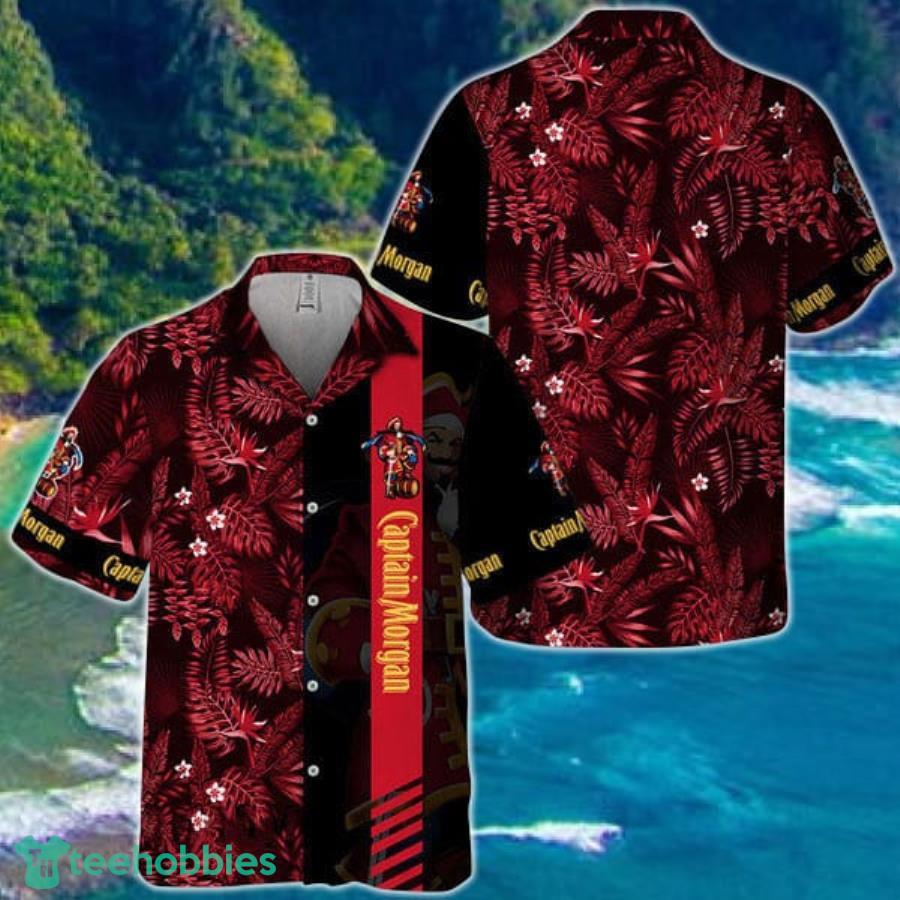 Midnight Tropical Foliage Captain Morgan Hawaiian Shirt Product Photo 1