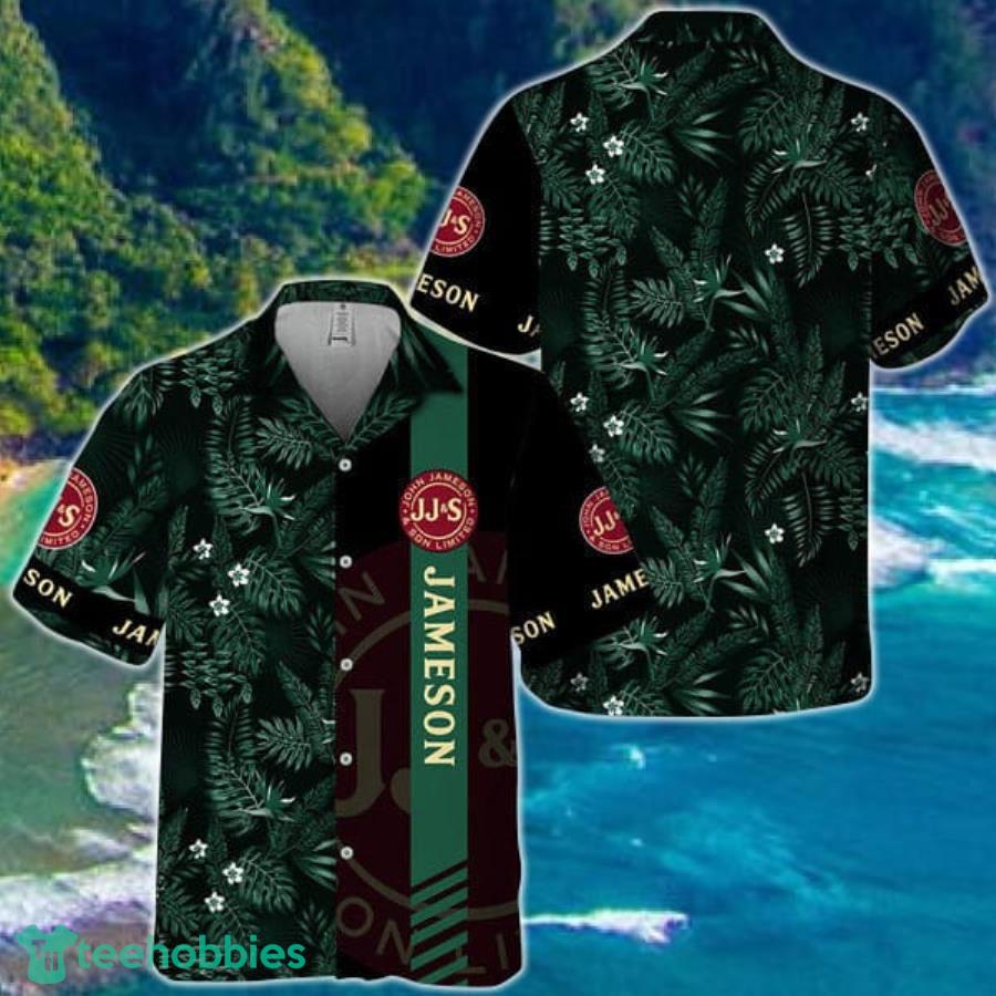 Midnight Tropical Foliage Jameson Whiskey Hawaiian Shirt Product Photo 1