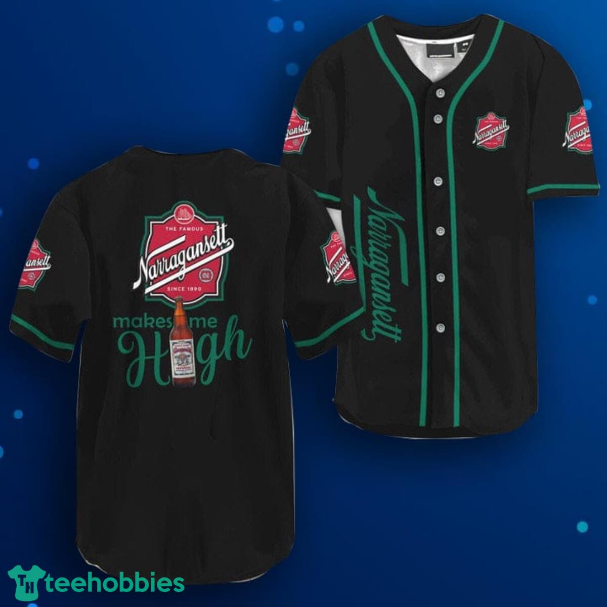 Narragansett Beer Make Me High Baseball Jersey Shirt Product Photo 1