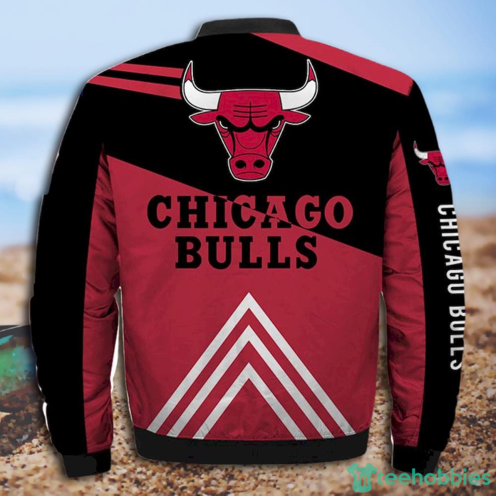 NBA Chicago Bulls Red Black Bomber Jacket Gift For Fans V5 image NBA Chicago Bulls Red Black Bomber Jacket Gift For Fans V5 Product Photo 2