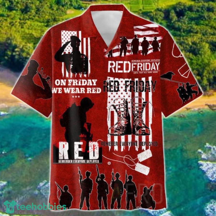 On Friday We Wear Red Veteran Hawaii Shirt Product Photo 1