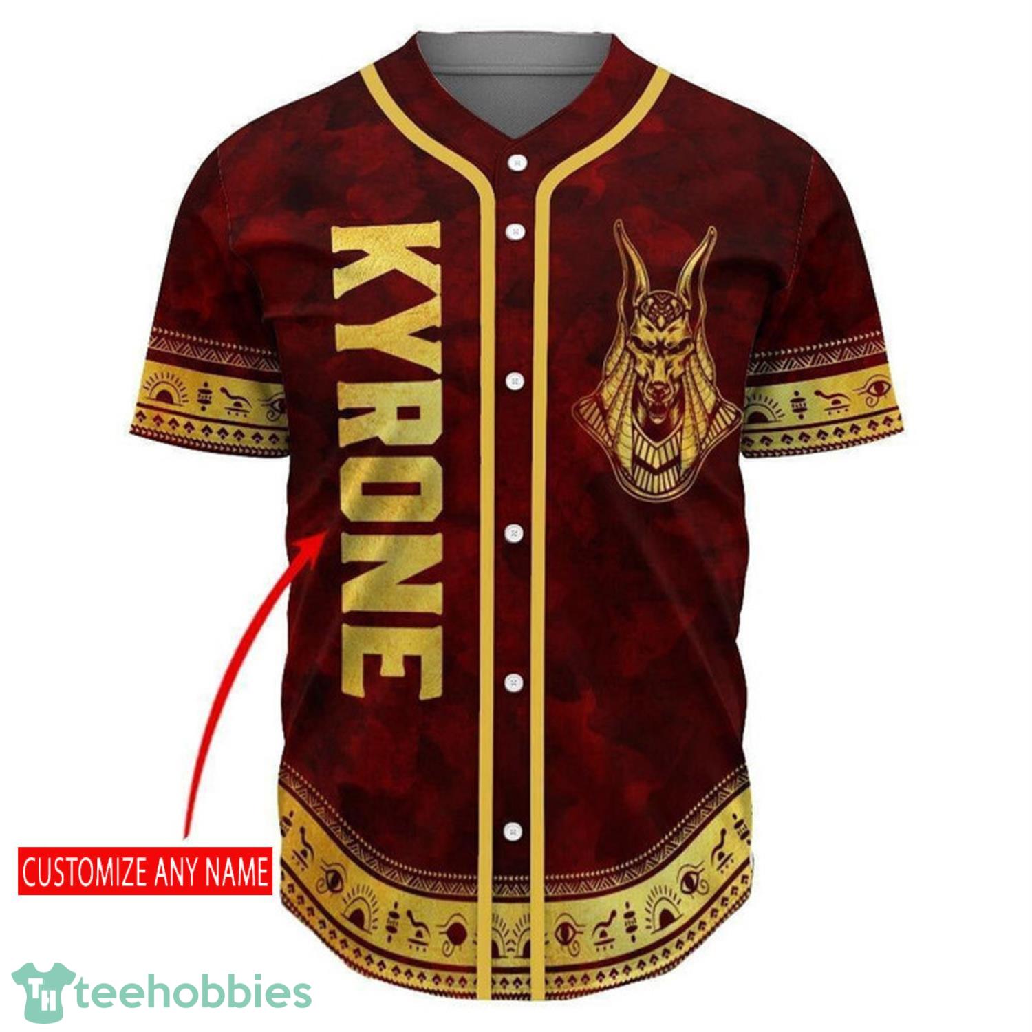 Personalized Anubis Pattern Baseball Jersey Shirt Product Photo 2