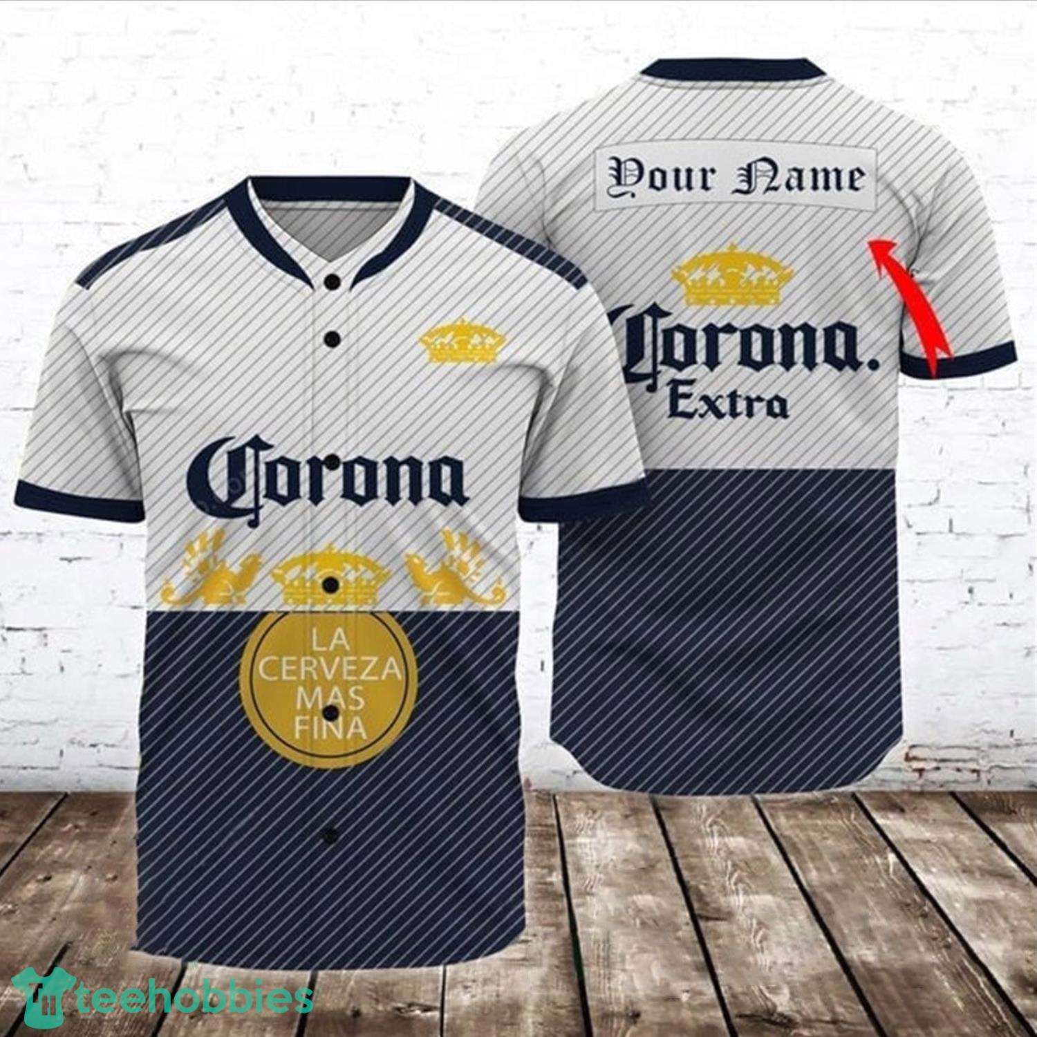 Personalized Basic Corona Beer Baseball Jersey Shirt Product Photo 1