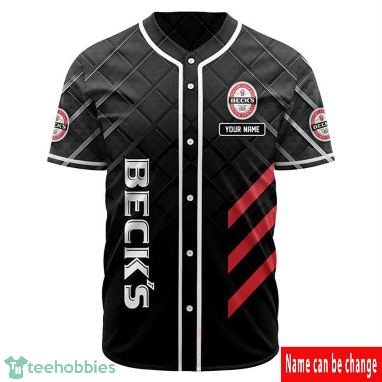 Personalized Black Becks Beer Baseball Jersey Product Photo 2