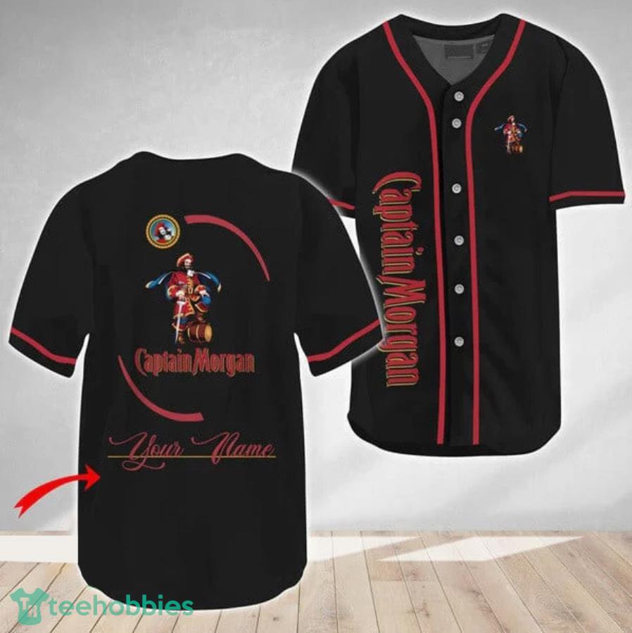 Personalized Black Captain Morgan Baseball Jersey Shirt Product Photo 2