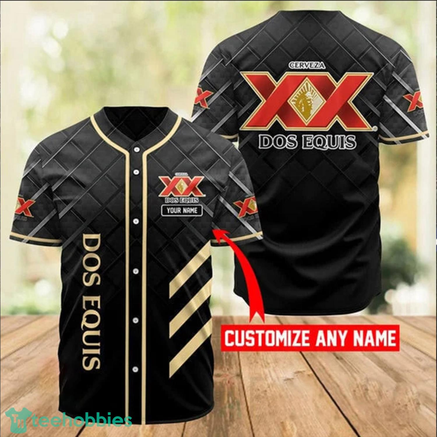Personalized Black Dos Equis Baseball Jersey Shirt Product Photo 2