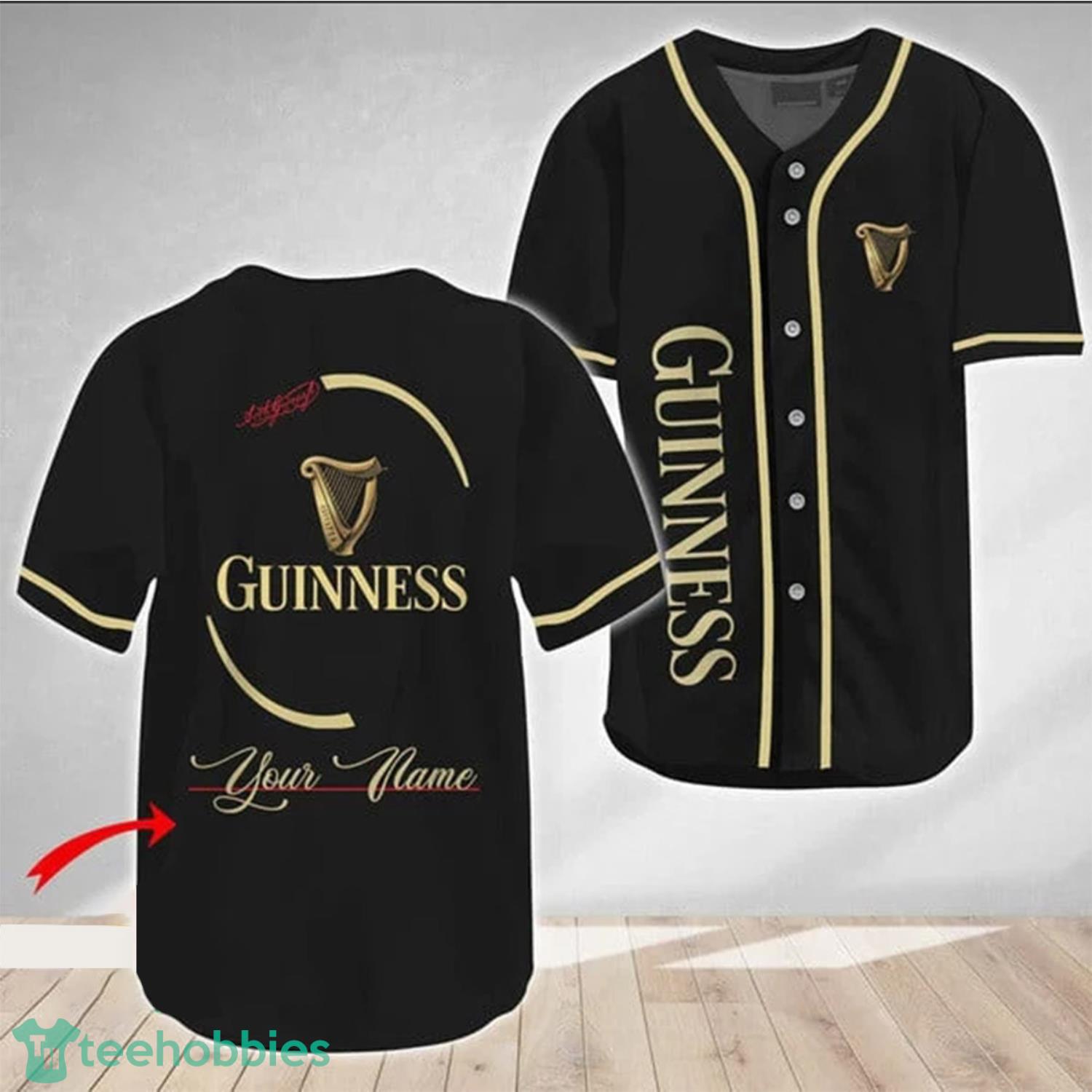 Personalized Black Guinness Beer Baseball Jersey Shirt Product Photo 1