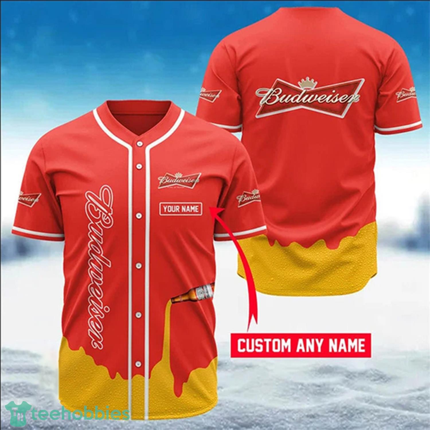 Personalized Budweiser Baseball Jersey TShirt Product Photo 2