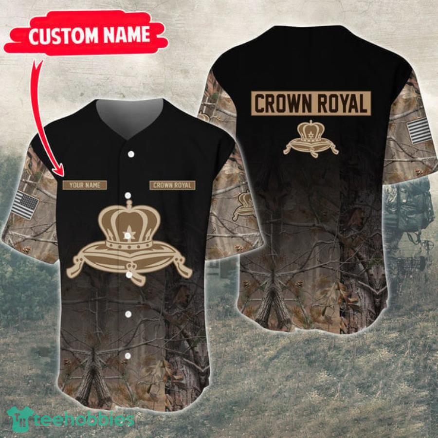 Personalized Deer Hunting Crown Royal Baseball Jersey Shirt Product Photo 1