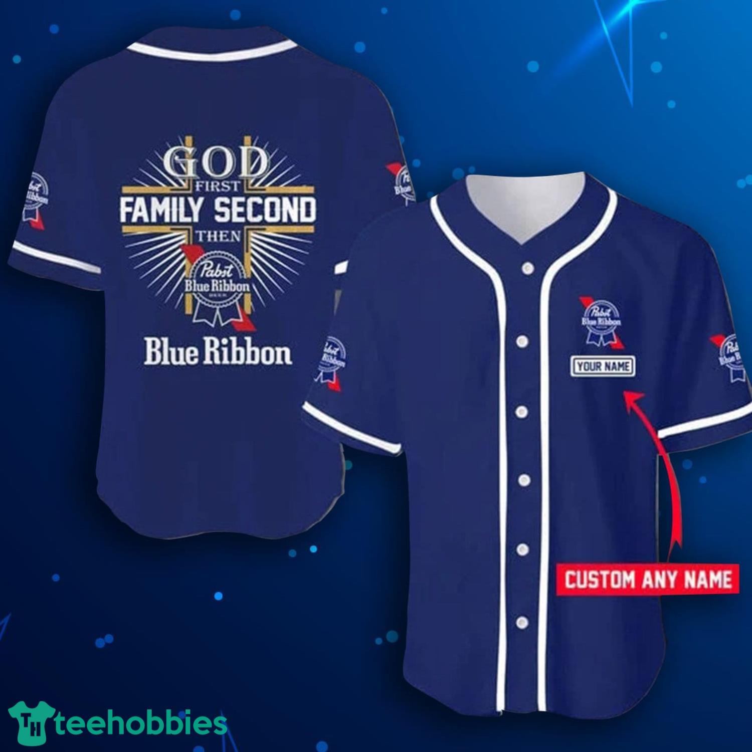 Personalized Easter Sunday Pabst Blue Ribbon Baseball Jersey Shirt Product Photo 1