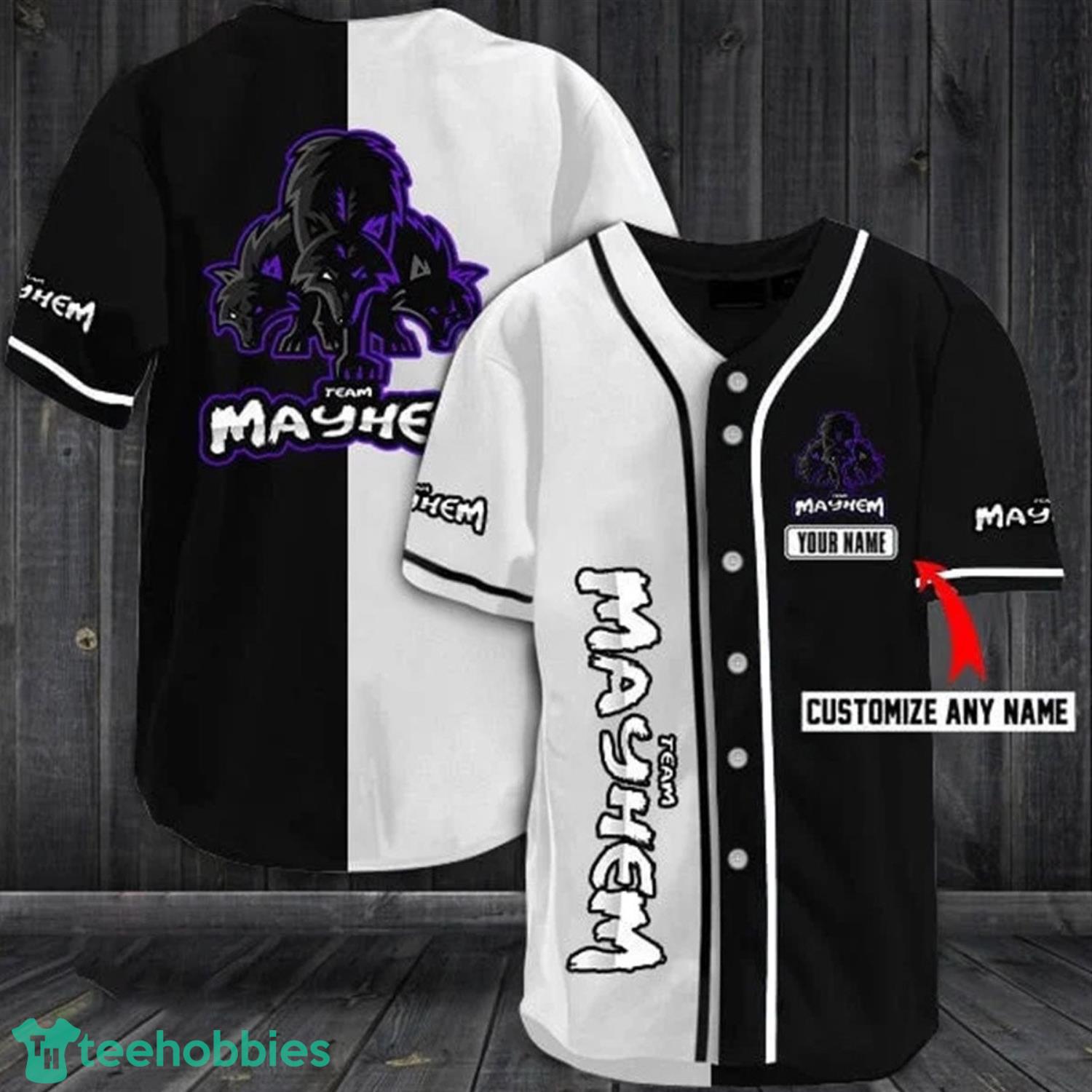 Personalized Mayhem Team Baseball Jersey Shirt Product Photo 1