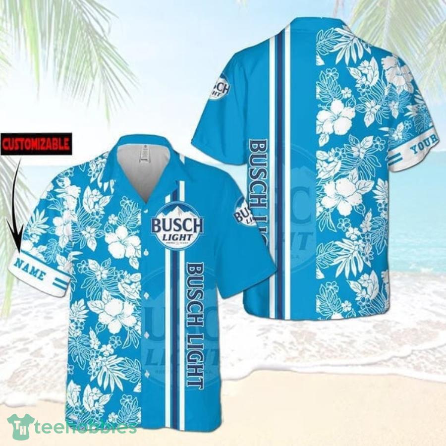 Personalized Tropical Hibiscus Busch Light Hawaii Shirt Product Photo 1