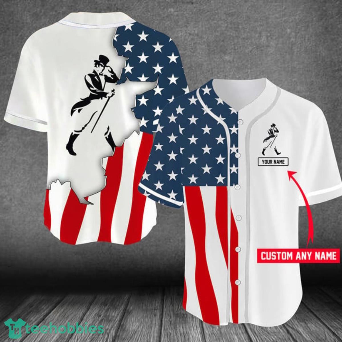 Personalized US Flag Johnnie Walker Baseball Jersey Product Photo 1