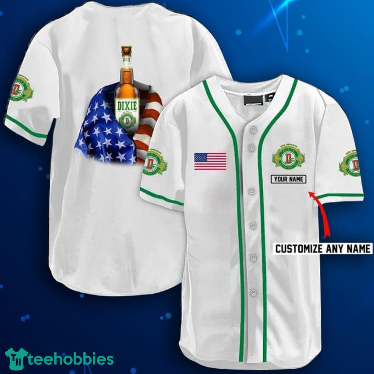 Personalized Vintage USA Flag Dixie Beer Jersey Shirt Product Photo 1