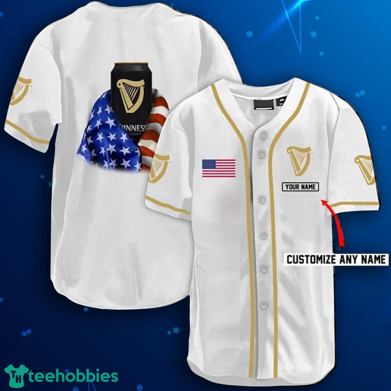 Personalized Vintage USA Flag Guinness Jersey Shirt Product Photo 1