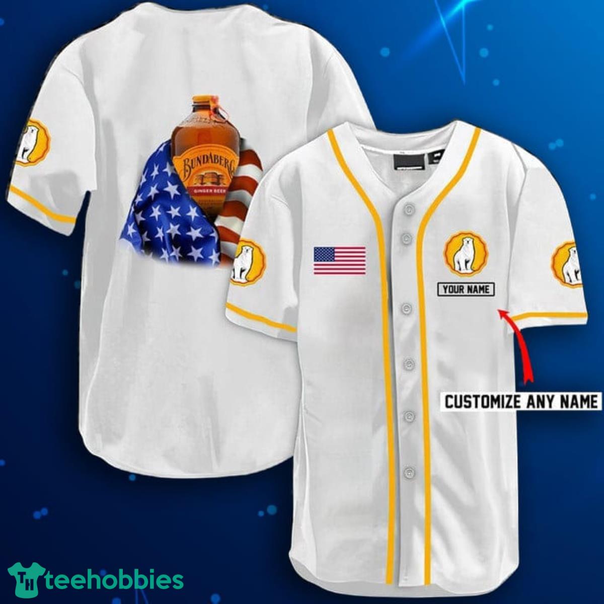 Personalized Vintage White USA Flag Bundaberg Jersey Shirt Product Photo 1