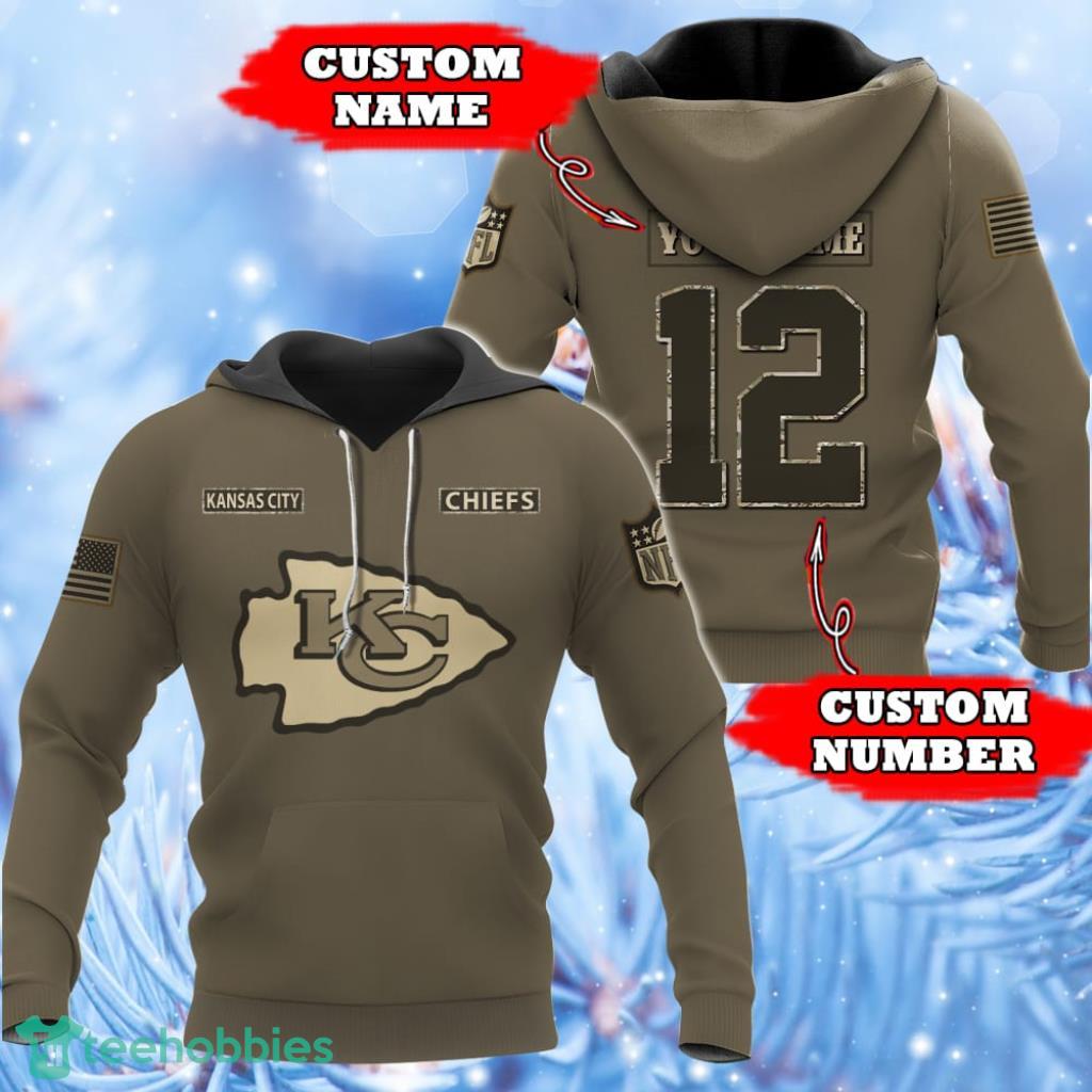 Personalized Your Name And Custom Number NFL Kansas City Chiefs Hoodie 3D Gifts For Veterans Day - Personalized Your Name And Custom Number NFL Kansas City Chiefs Hoodie 3D Gifts For Veterans Day