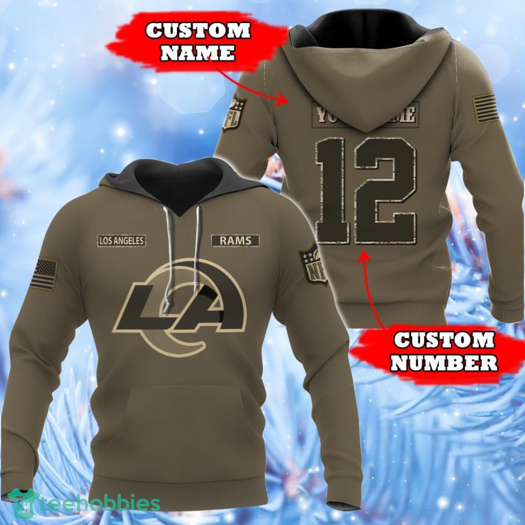 Personalized Your Name And Custom Number NFL Los Angeles Rams Hoodie 3D Gifts For Veterans Day - Personalized Your Name And Custom Number NFL Los Angeles Rams Hoodie 3D Gifts For Veterans Day