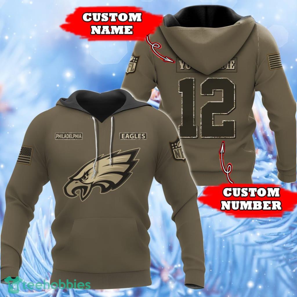 Personalized Your Name And Custom Number NFL Philadelphia Eagles Hoodie 3D Gifts For Veterans Day - Personalized Your Name And Custom Number NFL Philadelphia Eagles Hoodie 3D Gifts For Veterans Day