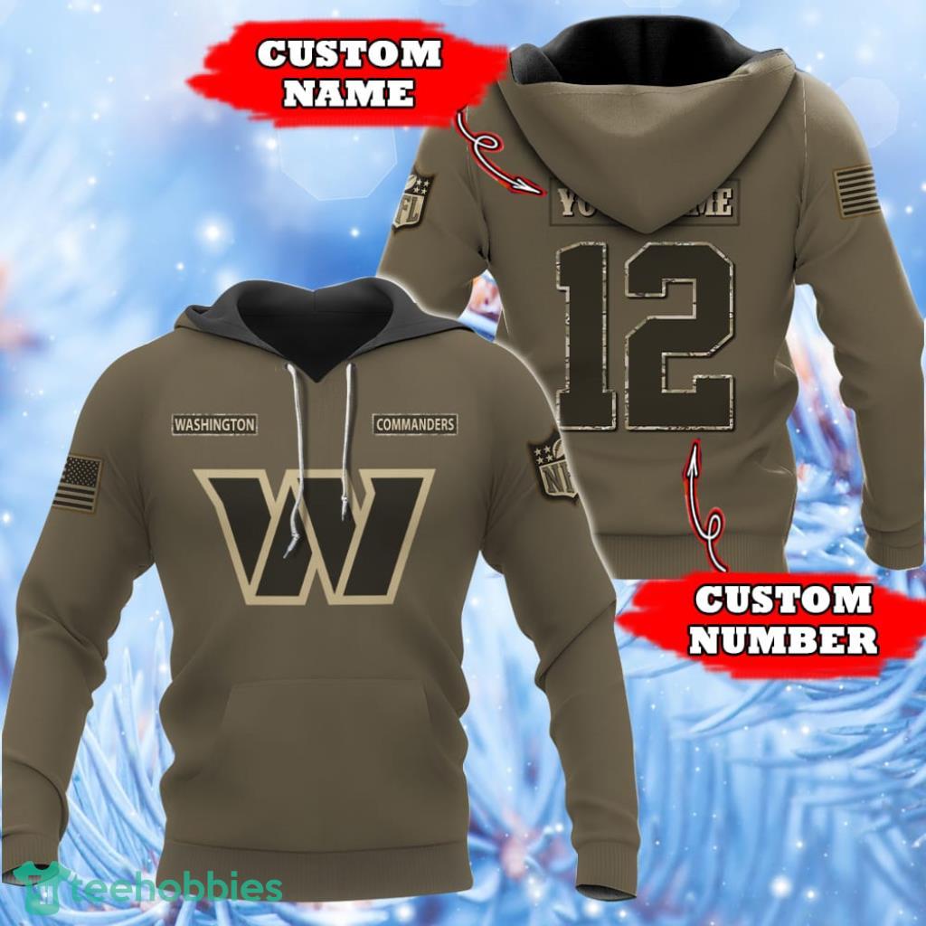 Personalized Your Name And Custom Number NFL Washington Commanders Hoodie 3D Gifts For Veterans Day - Personalized Your Name And Custom Number NFL Washington Commanders Hoodie 3D Gifts For Veterans Day