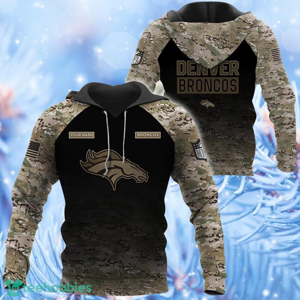 Personalized Your Name NFL Denver Broncos Hoodie 3D Gifts For Veterans Day - Personalized Your Name NFL Denver Broncos Hoodie 3D Gifts For Veterans Day