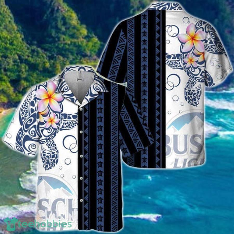 Polynesian Blend Ocean Turtle Busch Light Hawaiian Shirt For Men And Women Product Photo 1