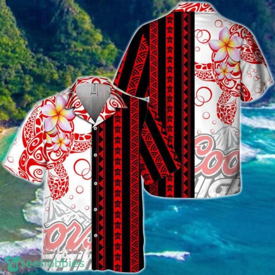 Polynesian Blend Ocean Turtle Coors Light Hawaiian Shirt For Men And Women Product Photo 1