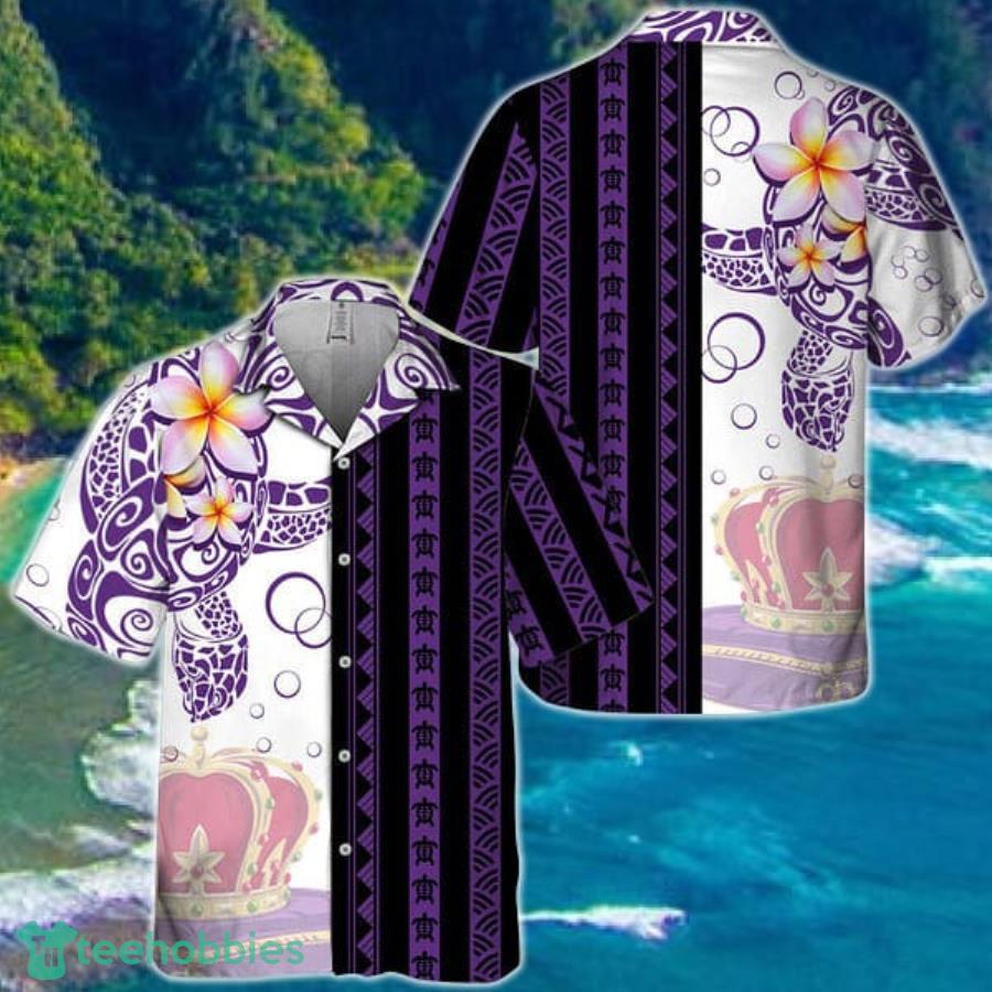 Polynesian Blend Ocean Turtle Crown Royal Hawaiian Shirt For Men And Women Product Photo 1