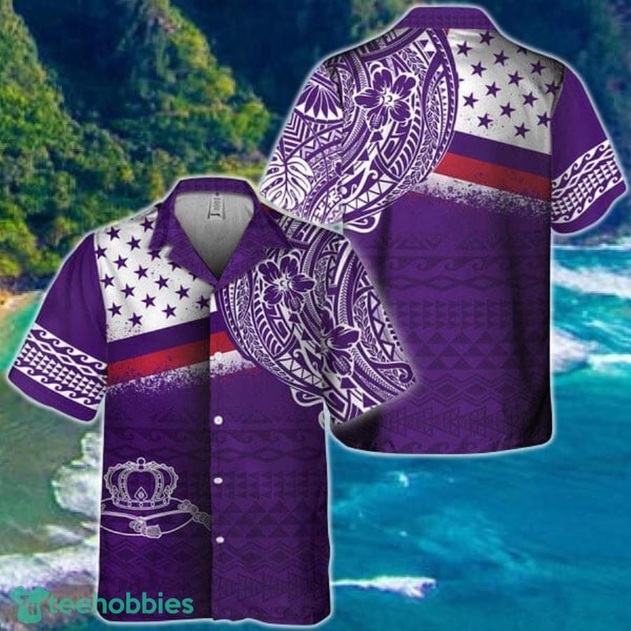 Polynesian Purple Crown Royal Hawaiian Shirt Product Photo 1