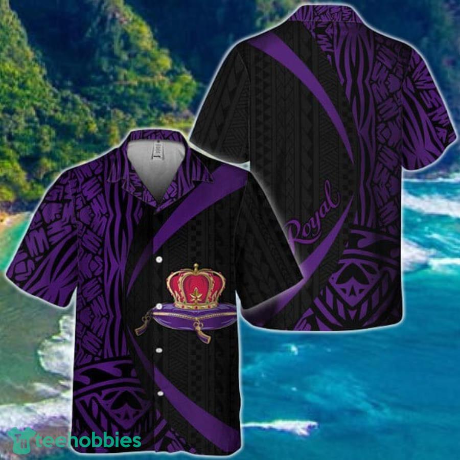 Polynesian Samoan Crown Royal Hawaiian Shirt Product Photo 1