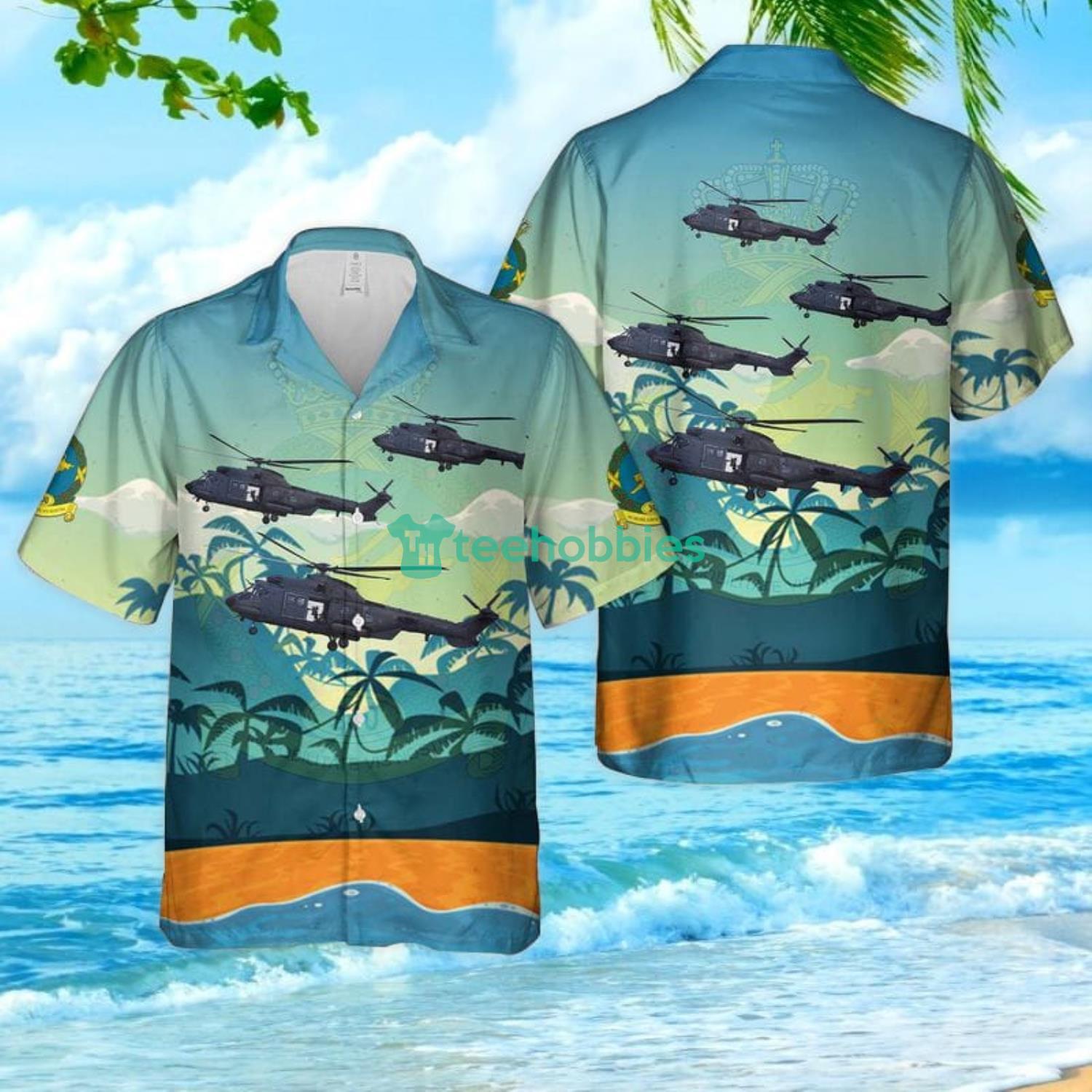 Royal Netherlands Air Force 300 Squadron S-445, AS532U2 Cougar Aloha Summer Gift Hawaiian Shirt For Men And Women Product Photo 1 Royal Netherlands Air Force 300 Squadron S-445, AS532U2 Cougar Aloha Summer Gift Hawaiian Shirt For Men And Women Product Photo 1