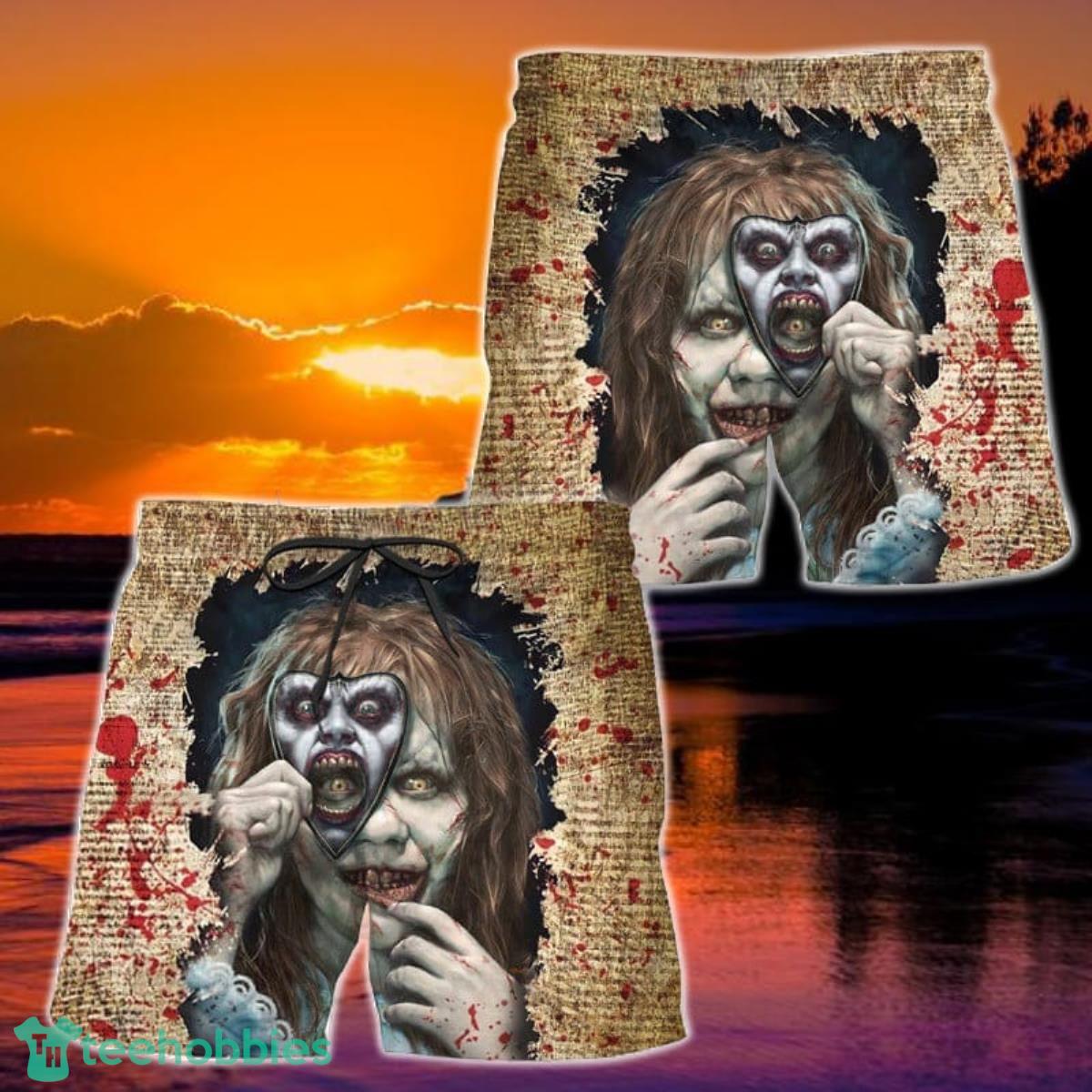 Scary The Exorcist Regan MacNeil Hawaiian Shorts Product Photo 1