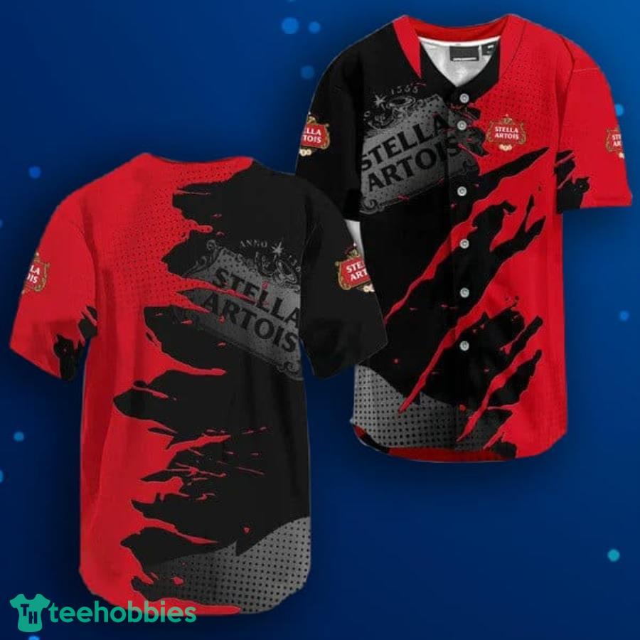Stella Artois Metal Crack Pattern Baseball Jersey Product Photo 1