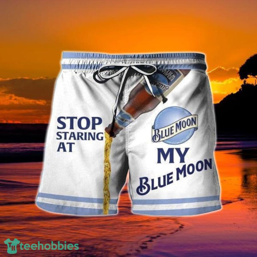 Stop Staring At My Blue Moon Beer Hawaii Shorts Product Photo 1