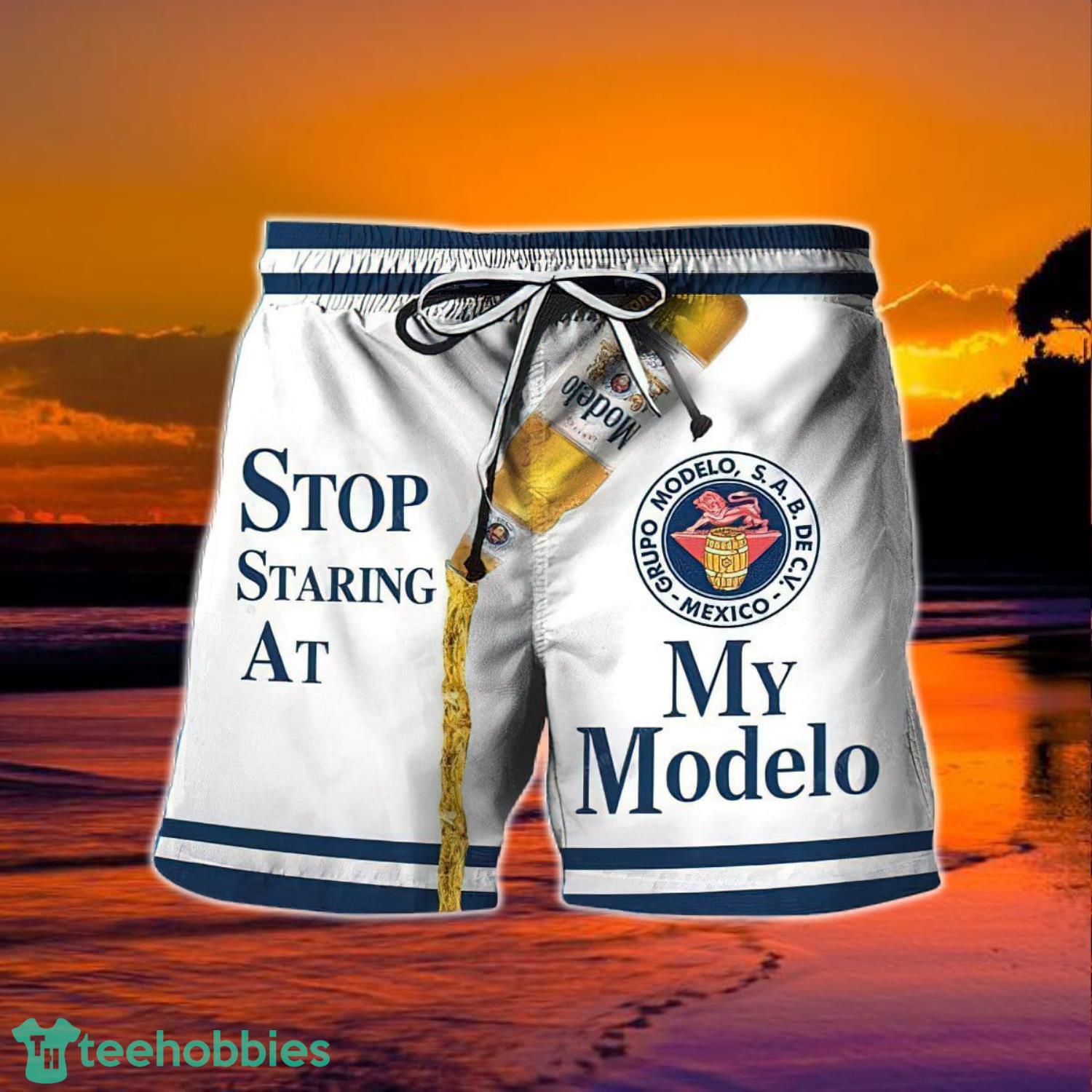Stop Staring At My Modelo Hawaii Shorts Product Photo 1
