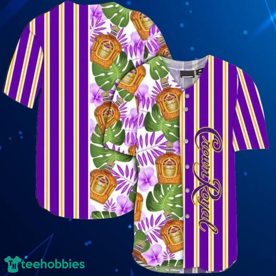 Striped Tropical Hawaii Crown Royal Baseball Jersey Shirt Product Photo 1
