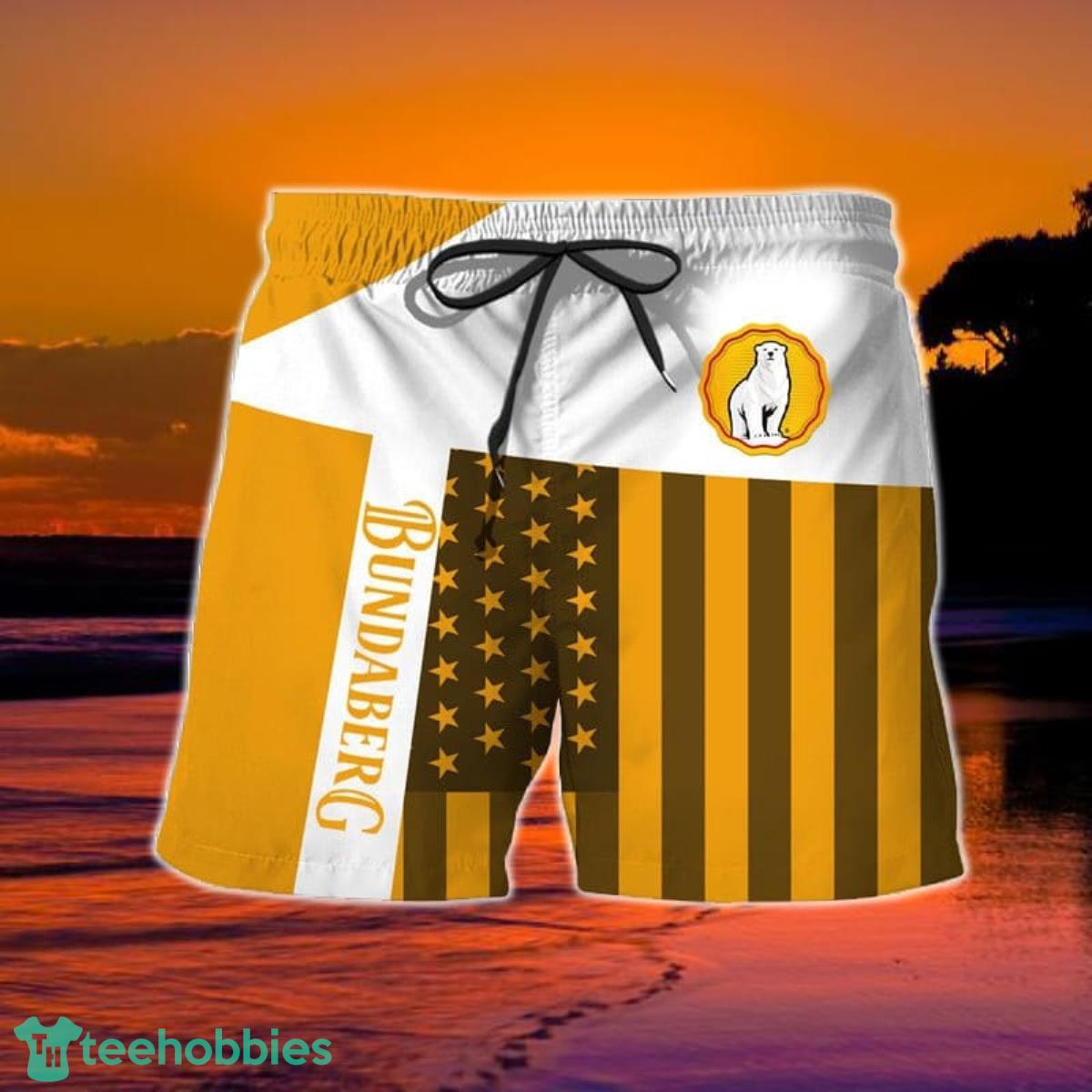 Summer American Flag Patch Bundaberg Rum Hawaiian Shorts Product Photo 2