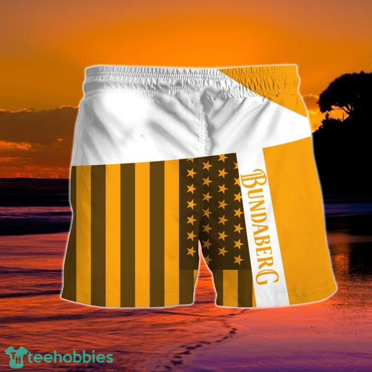 Summer American Flag Patch Bundaberg Rum Hawaiian Shorts Product Photo 1